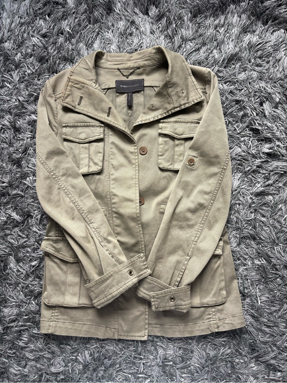 BCBGMaxazria olive green utility jacket